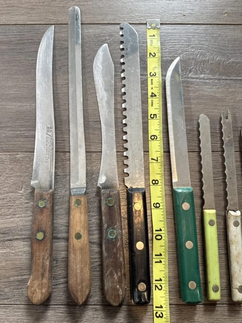 Vintage Kitchen Knives Lot of 15 Various 50s 60s Gadgets USA Rusted Estate Find